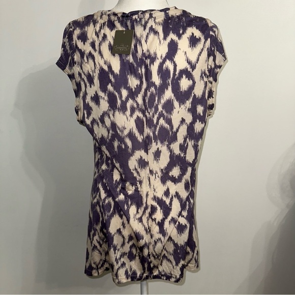 Anthropologie DELETTA Purple Lyocell tunic blouse PP MOTIF size XL - Picture 6 of 11